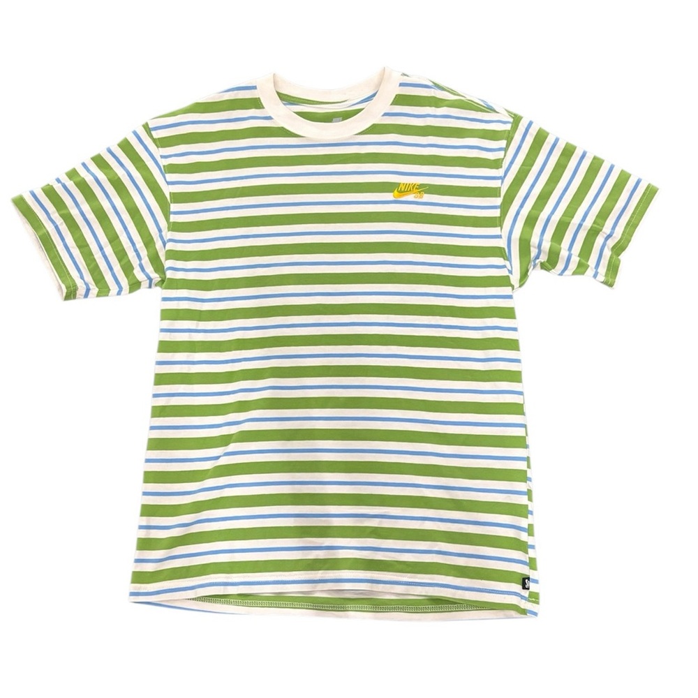 Nike SB Striped Skate T-Shirt (Sail/University Blue/Chlorophyll)